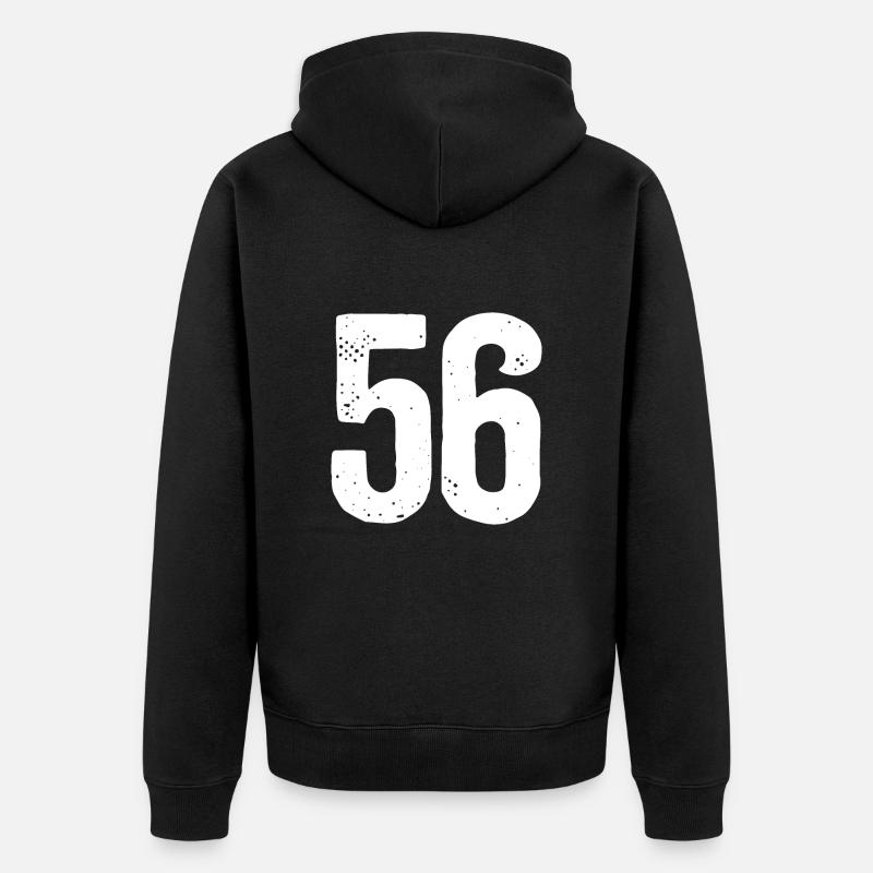 56 Numéros Blanc - Veste à capuche bio Premium Unisexe - noir