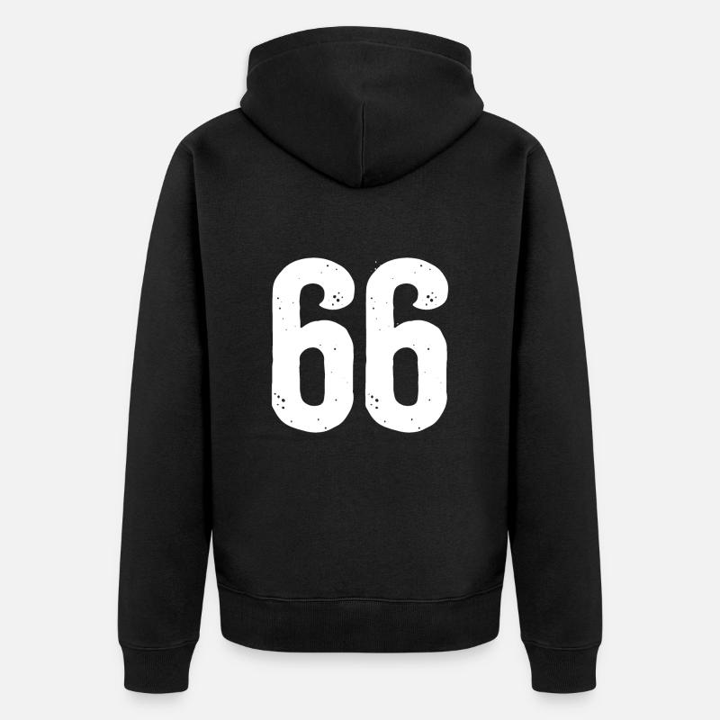 66 Numéros Blanc - Veste à capuche bio Premium Unisexe - noir
