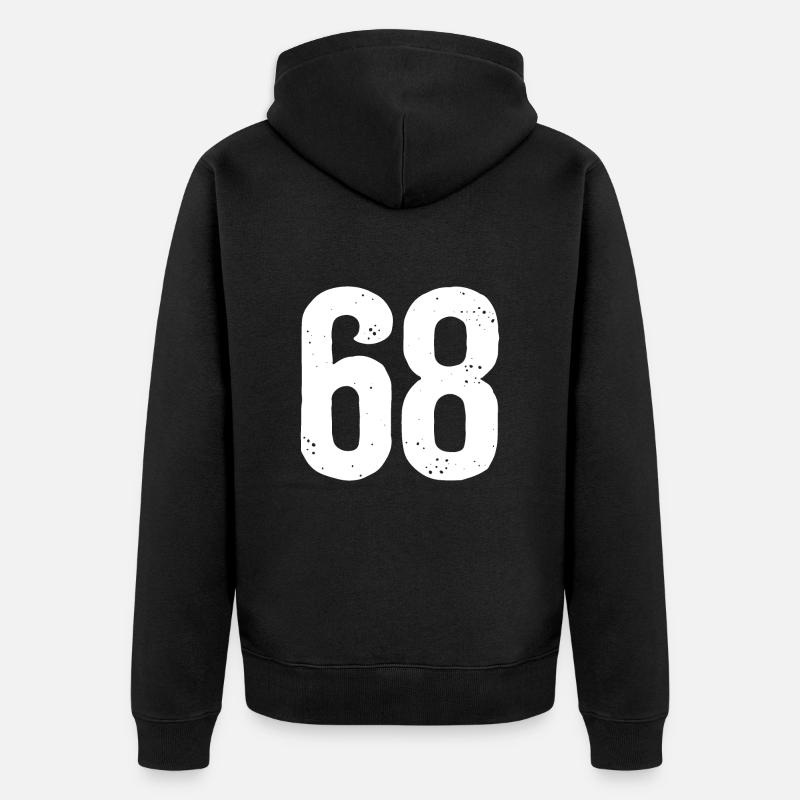 68 Numéros Blanc - Veste à capuche bio Premium Unisexe - noir