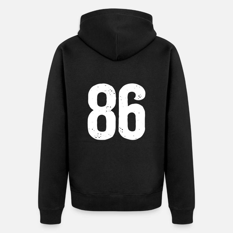 86 Numéros Blanc - Veste à capuche bio Premium Unisexe - noir