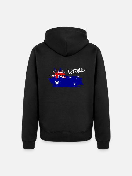 Australien Australia - Unisex Premium Bio Zip Hoodie - Schwarz