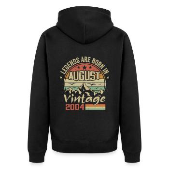 Août 2004 Anniversaire 2004 - Légendes Août 2004 - Veste à capuche bio Premium Unisexe - noir - Dos - Nico (187cm)