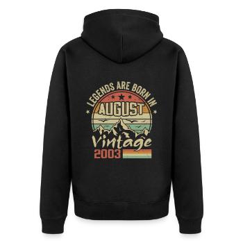 August 2003 Anniversary 2003 - Legends August 2003 - Unisex Premium Organic Zip Hoodie - black - Back - Nico (187cm)