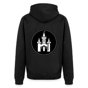 Fairytale Castle Symbol Castle - Unisex Premium Organic Zip Hoodie - black - Back - Nico (187cm)