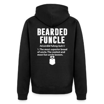 T-shirt drôle de définition d'oncle de funcle barbu - Veste à capuche bio Premium Unisexe - noir - Dos - Nico (187cm)