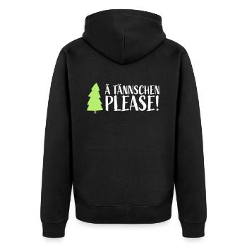 Xmas Denglisch - 100 plens ! - Veste à capuche bio Premium Unisexe - noir - Dos - Nico (187cm)