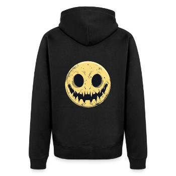 Sourire lunaire - Veste à capuche bio Premium Unisexe - noir - Dos - Nico (187cm)