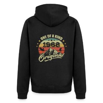 1968 Anniversaire vintage 1968 rétro né en 1968 - Veste à capuche bio Premium Unisexe - noir - Dos - Nico (187cm)