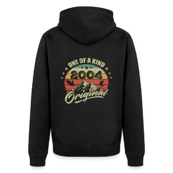 2004 Birthday vintage 2004 retro born in 2004 - Unisex Premium Organic Zip Hoodie - black - Back - Nico (187cm)
