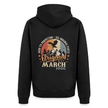 Mars 1966 Jubilé 1966 Légendes Mars 1966 - Veste à capuche bio Premium Unisexe - noir - Dos - Nico (187cm)