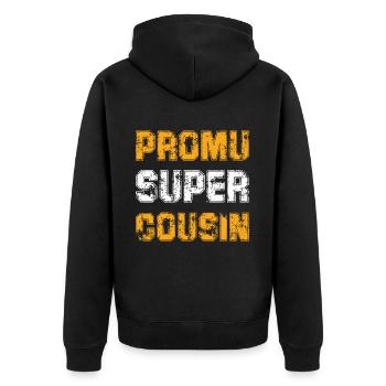 Promu Super Cousin Cadeau Rigolo Homme Cousin - Veste à capuche bio Premium Unisexe - noir - Dos - Nico (187cm)