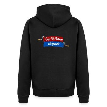 Seit 30 Jahren wie gemalt - 30.Geburtstag Jubiläum - Unisex Premium Bio Zip Hoodie - Schwarz - Hinten - Nico (187cm)