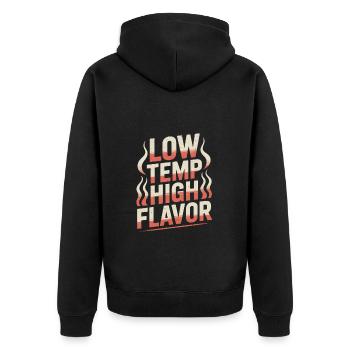 Fumage de la viande à basse température et grande saveur - Veste à capuche bio Premium Unisexe - noir - Dos - Nico (187cm)