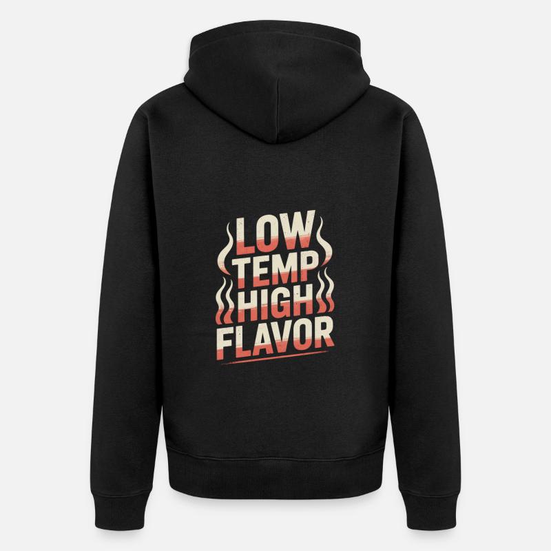 Fumage de la viande à basse température et grande saveur - Veste à capuche bio Premium Unisexe - noir