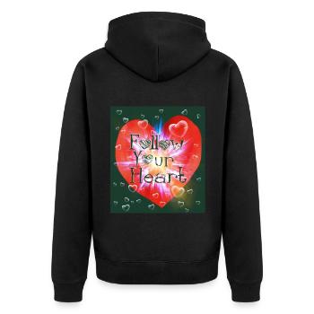 Suivez votre cœur - Veste à capuche bio Premium Unisexe - noir - Dos - Nico (187cm)