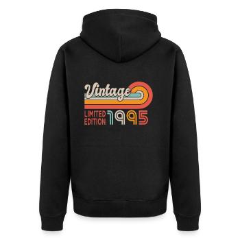 1995 birthday Born in 1995 - Unisex Premium Organic Zip Hoodie - black - Back - Nico (187cm)