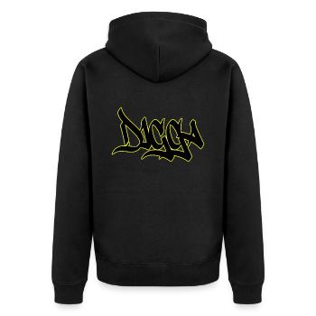Digga - Unisex Premium Bio Zip Hoodie - Schwarz - Hinten - Nico (187cm)