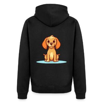 Cute dog design for dog owners - Unisex Premium Organic Zip Hoodie - black - Back - Nico (187cm)