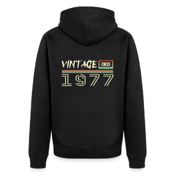 1977 Original 1977 Rétro Cadeau Anniversaire 1977 - Veste à capuche bio Premium Unisexe - noir - Dos - Nico (187cm)