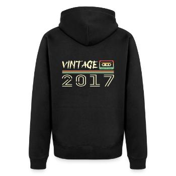 2017 Original 2017 Retro Birthday Gift 2017 - Unisex Premium Organic Zip Hoodie - black - Back - Nico (187cm)