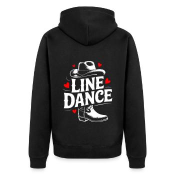 La danse en ligne : mon hobby - ma passion - mon truc - Veste à capuche bio Premium Unisexe - noir - Dos - Nico (187cm)