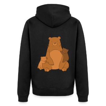 Brown bear head bear motif for brown bear team or - Unisex Premium Organic Zip Hoodie - black - Back - Nico (187cm)