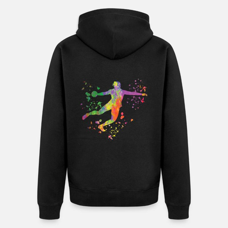 Diskuswerfer Colorsplash Diskuswurf - Unisex Premium Bio Zip Hoodie - Schwarz