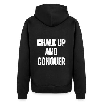 Boulderer Chalk Up et Conquer Bloc - Veste à capuche bio Premium Unisexe - noir - Dos - Nico (187cm)