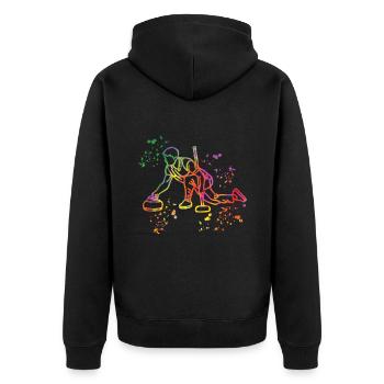 Curler Winter Sports Curling - Unisex Premium Organic Zip Hoodie - black - Back - Nico (187cm)