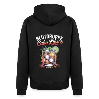 Groupe sanguin Cuba Libre Cocktail Bartender - Veste à capuche bio Premium Unisexe - noir - Dos - Nico (187cm)