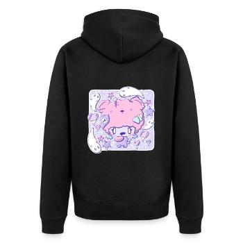 Cute Zombie Bear Cub - Unisex Premium Organic Zip Hoodie - black - Back - Nico (187cm)