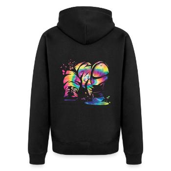 Stepptänzer Stepptanzen Kinder Stepptanz - Unisex Premium Bio Zip Hoodie - Schwarz - Hinten - Nico (187cm)