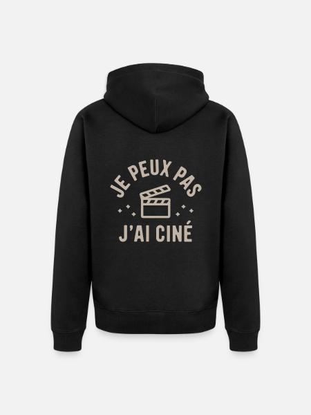 I can't I have Ciné - Unisex Premium Organic Zip Hoodie - black