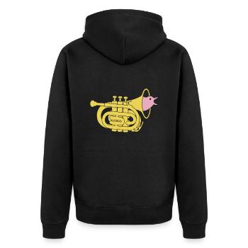 Oiseau trompette - Veste à capuche bio Premium Unisexe - noir - Dos - Nico (187cm)