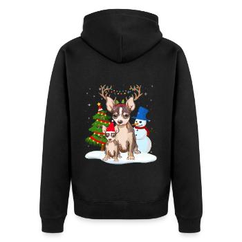 chihuahua christmas - christmas dogs gift - Unisex Premium Organic Zip Hoodie - black - Back - Nico (187cm)