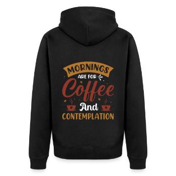 Le matin, c’est pour le café- Kaffee Sprüche - Kaffee - Veste à capuche bio Premium Unisexe - noir - Dos - Nico (187cm)