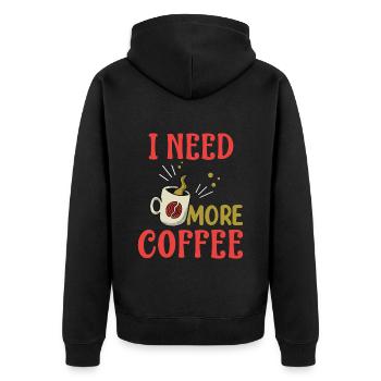 J’ai besoin de plus de café - Cadeaux de café - Café - Veste à capuche bio Premium Unisexe - noir - Dos - Nico (187cm)