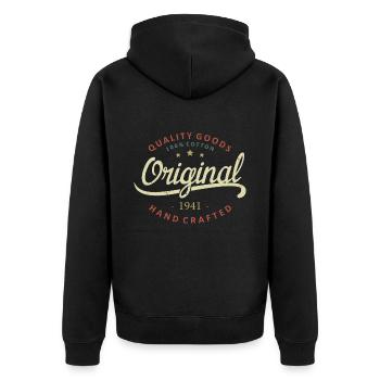 Original 1941 Geburtstagsgeschenk 1941 - Unisex Premium Bio Zip Hoodie - Schwarz - Hinten - Nico (187cm)