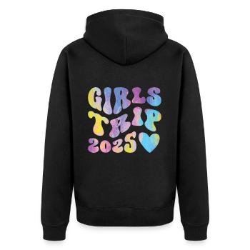 Week-end Filles Femmes Filles Voyage 2025 - Veste à capuche bio Premium Unisexe - noir - Dos - Nico (187cm)