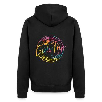Attention Girls Trip en cours - Veste à capuche bio Premium Unisexe - noir - Dos - Nico (187cm)