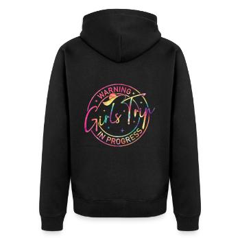 Attention Girls Trip en cours - Veste à capuche bio Premium Unisexe - noir - Dos - Nico (187cm)