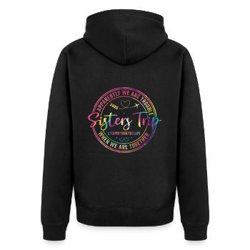 We Are Trouble Sisters Journey 2025 - Unisex Premium Organic Zip Hoodie - black - Back - Nico (187cm)