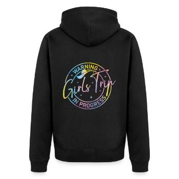 Attention Girls Trip en cours - Veste à capuche bio Premium Unisexe - noir - Dos - Nico (187cm)