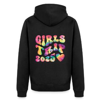 Week-end Filles Femmes Filles Voyage 2025 - Veste à capuche bio Premium Unisexe - noir - Dos - Nico (187cm)