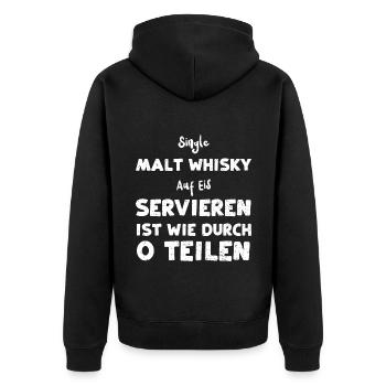 Single Malt Whisky Auf Eis Servi... - Unisex Premium Bio Zip Hoodie - Schwarz - Hinten - Nico (187cm)