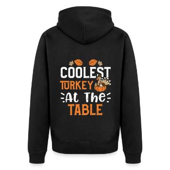 La dinde la plus cool à la table - Veste à capuche bio Premium Unisexe - noir - Dos - Nico (187cm)
