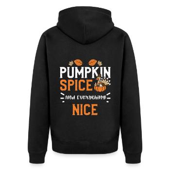 Pumpkin Spice And Everything Nice - Unisex Premium Organic Zip Hoodie - black - Back - Nico (187cm)