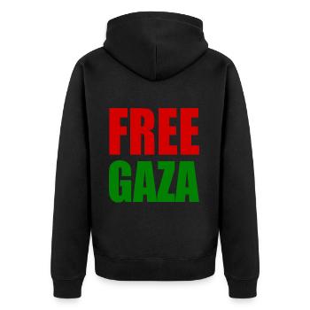 Free gaza - Veste à capuche bio Premium Unisexe - noir - Dos - Nico (187cm)