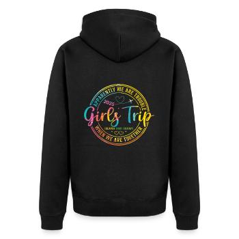 We Are Trouble Sisters Journey 2025 - Unisex Premium Organic Zip Hoodie - black - Back - Nico (187cm)