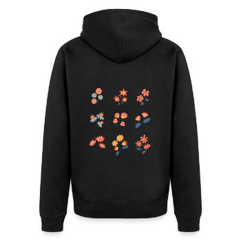 Wildflowers Botanical Flowers - Unisex Premium Organic Zip Hoodie - black - Back - Nico (187cm)